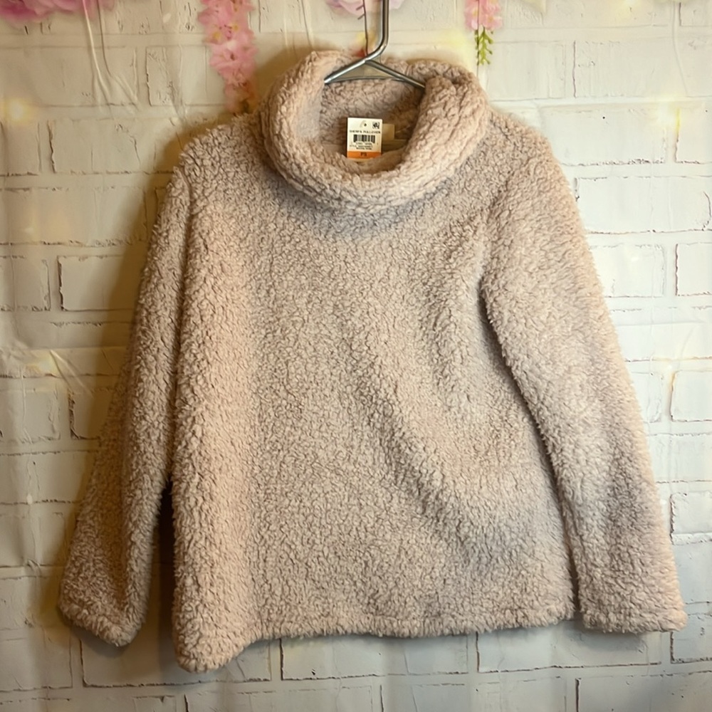 NWT STYLE & CO FLUFFY SHERPA PULLOVER LONG SLEEVE SIZE PS